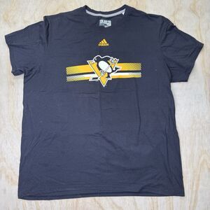 USED 2XL Pittsburgh Penguins Adidas Go To Performance Shirt Black